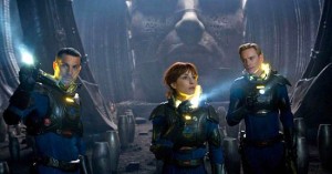 Noomi Rapace and Michael Fassbender in Prometheus