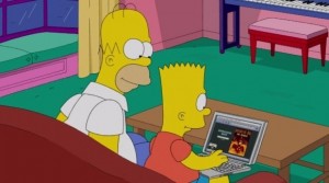 Homer and Bart in The Simpsons