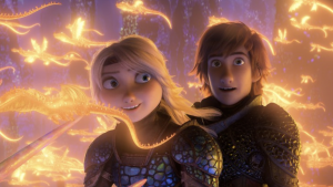 Astrid and Hiccup in How to Train Your Dragon: The Hidden World