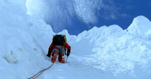 Ascending the Siula Grande in "Touching the Void"